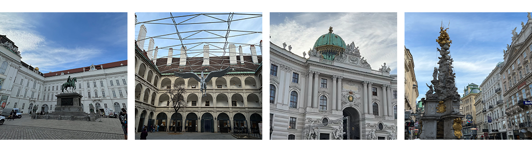 Wien der Josefplatz, die Spanische Hofreitschule, die Hofburg und der Graben