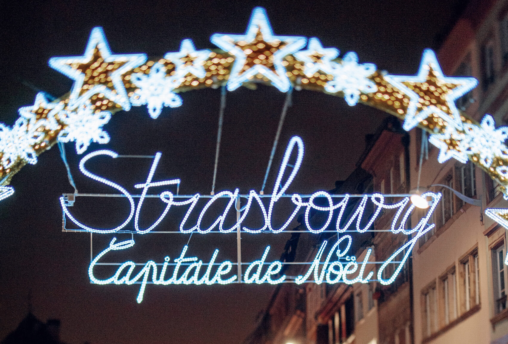 Sternenpromenade in Straßburg während der Festtage